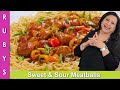Chicken Meatballs in Sweet & Sour Sauce with Noodles Recipe in Urdu Hindi - RKK
