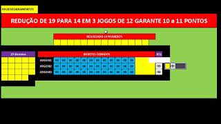 Grátis para baixa planilha ideia de escritos para lotofacil 19 dezenas para 14 em linhas de 12.