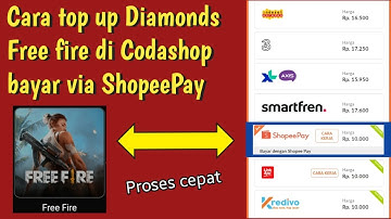 Cara top up diamond ff di codashop bayar via shopeepay