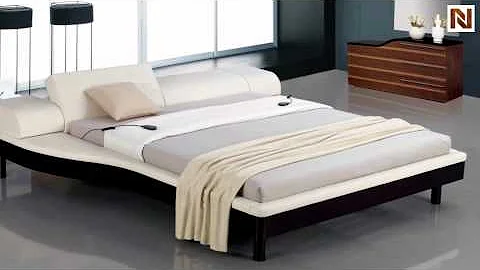Portofino - White Adjustable Leather Bed With Built-In Nightstands VGWCPORTOFINO-WHT