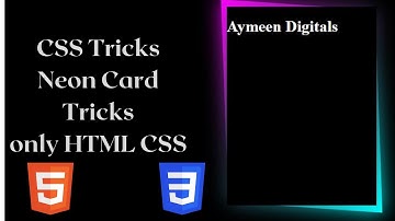 CSS Tricks | Css website card  |Neon Effect Card   Using Html css