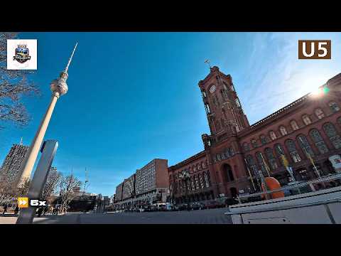 Walking tour across Berlin - U5 Rotes Rathaus to Museumsinsel - U-Bahn / Subway - POV ASMR