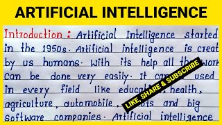 English Essay on Artificial Intelligence | Write English Essay on AI | Artificial Intelligence Essay