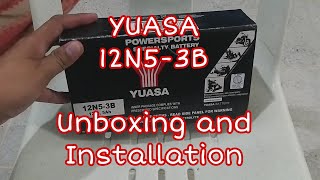 Yuasa 12N5-3B low maintenance battery unboxing and installation