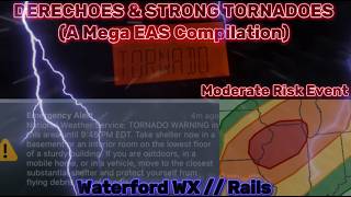 DERECHOES AND STRONG TORNADOES... - A Mega EAS Compilation (06/10-11/26 Severe Weather Event)
