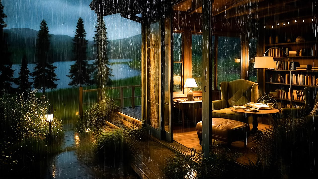 Drift into Deep Sleep with Healing Rain on a Cozy Cabin - Rain & Thunder Sounds for Stress Relief