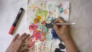 Create a Wildflower Bouquet from Used Palette Paper How to Video