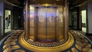 Famous Epic Round Glass Westinghouse Elevator with ARMOR BUTTONS at Caesars Atlantic City, NJ Net Worth