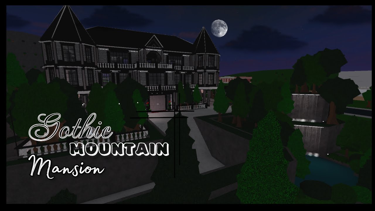 Bloxburg Gothic Mountain Mansion Exterior Only 170k Moon Youtube