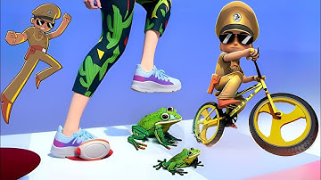 Tippy Toe 3D vs Little Singham Sycle Race - Gameplay iOS,Android Part 3