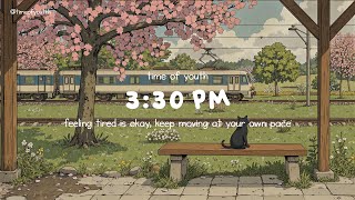 330 Pm Feeling Tired Is Okay Keep Moving At Your Own Pace  Cat Waiting Soft Lofi Vibes