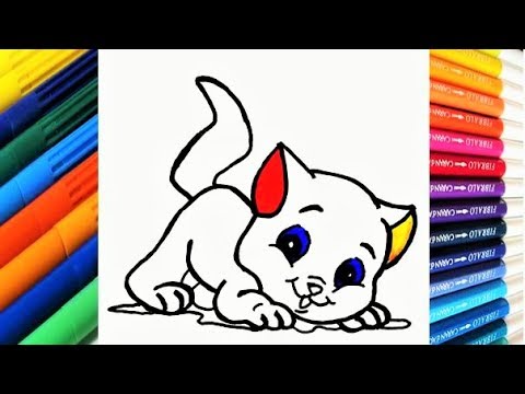 Como Dibujar Y Colorear Un Gato De Arco Iris Dibujos Para Ninos