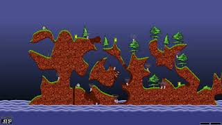 Worms Armageddon. Normal 1 v 1. Играю против DrNick. Я красными.