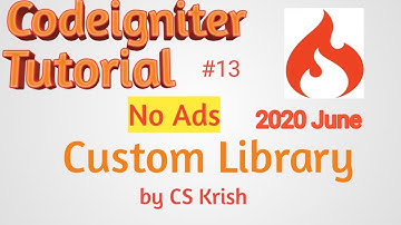 Custom Library Codeigniter  Tutorial in Hindi