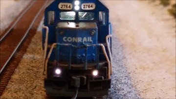 N Scale Weathered CSX/Ex-Conrail GP38-2 with working ditch lights