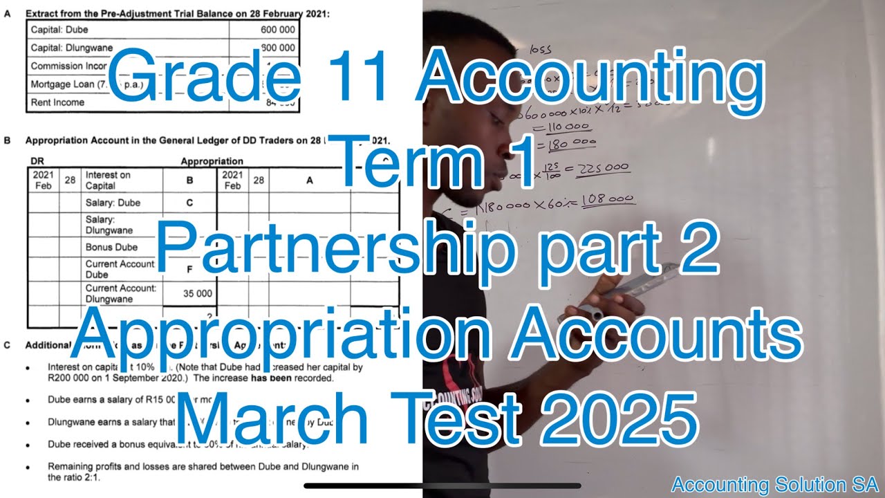 Grade 11 Accounting Term 2 | Partnerships Appropriation Accounts Part 2 ...