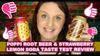 Poppi Soda Taste Test Review || Root Beer Poppi || Strawberry Lemonade Poppi