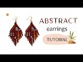 Abstract beaded earrings in brick stitch technique for beginners DIY