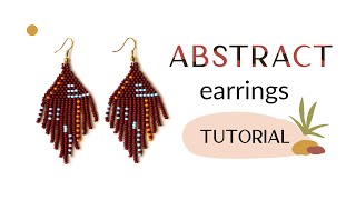 Abstract beaded earrings in brick stitch technique for beginners DIY