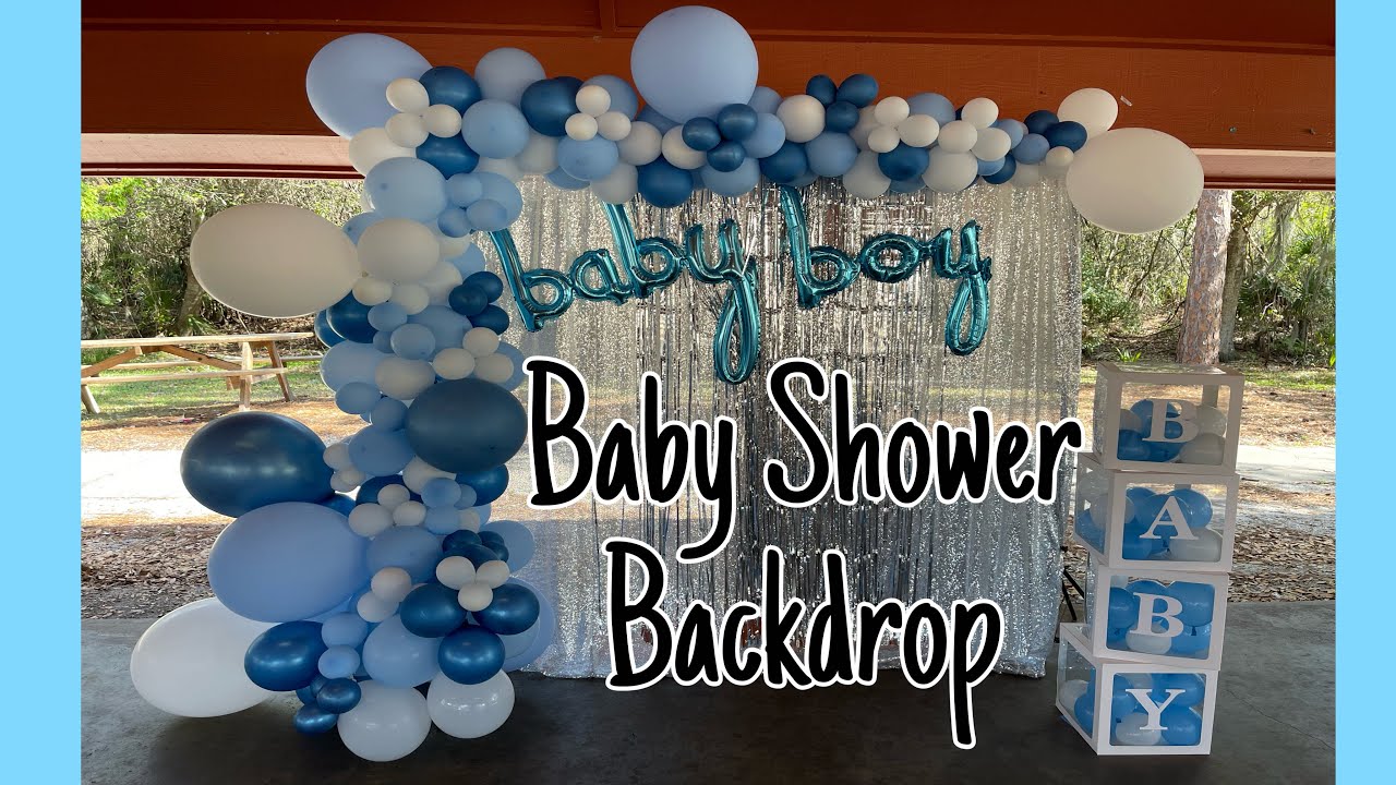 Baby Shower Backdrop / Arco de globos azul para Baby Shower 