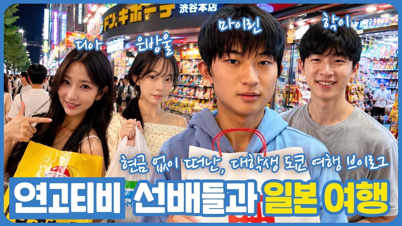 디아 학이 은방울 연고티비 선배님들과 일본 도쿄 여행 왔습니다 (현금 한 푼 안 가져옴) 마이린 TV