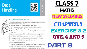 CLASS 7 MATHS CHAPTER 3 DATA HANDLING EXERCISE 3.2 QUESTION 4 AND 5 PART 9 (NEW BOOK)  @nksclasses