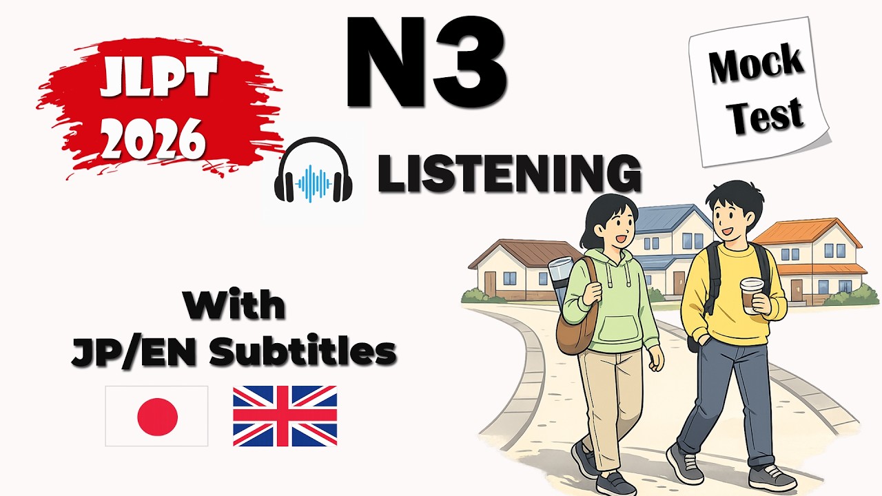 JLPT N3 Listening Practice Test 2026 | With Answers & Japanese-English Subtitles