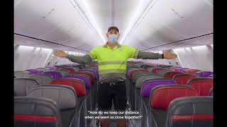 How is Virgin Australia enforcing social distancing?