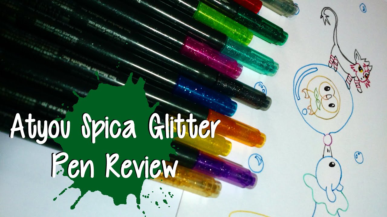ART SUPPLY REVIEW ~ Atyou Spica Glitter Pens ~ Pokemon Starter Lineart -  YouTube
