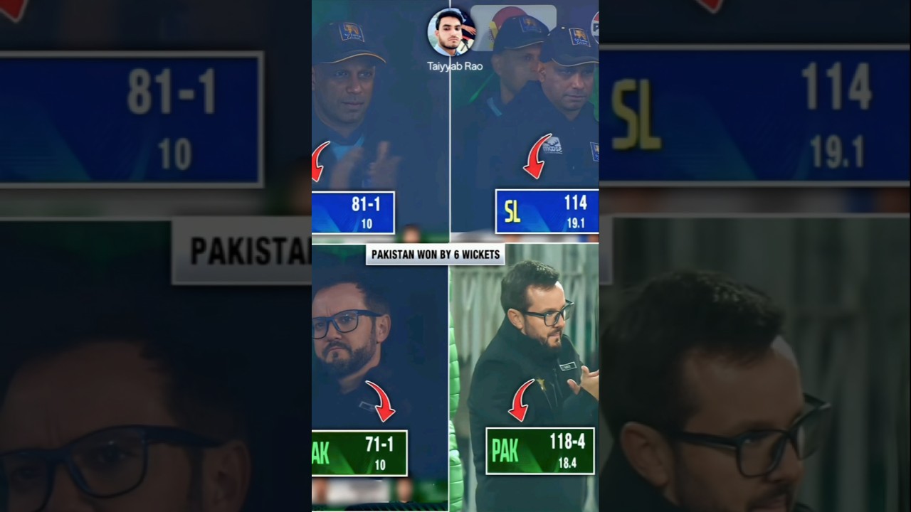 pak and sl coaches different moods  during match 