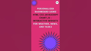📊 Build a Personalized Dashboard in 60 Seconds! ⏳🚀 (HTML, CSS, JavaScript) #shorts