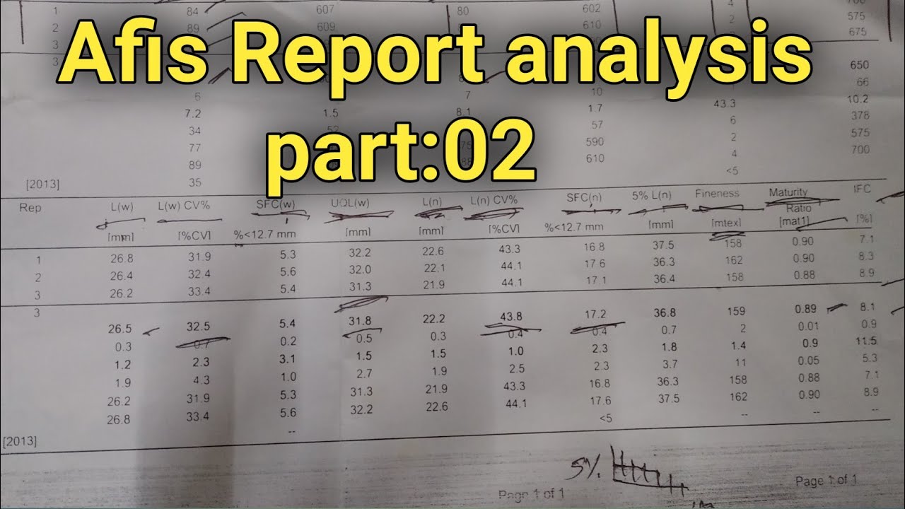 afis report analysis 02 spinning afis report analysis tex - YouTube