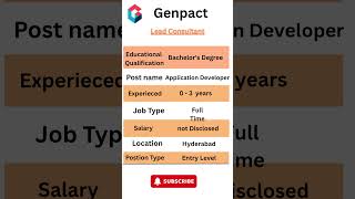 Genpact Hiring Freshers - Experienced | 0 -  3years | Apply Now