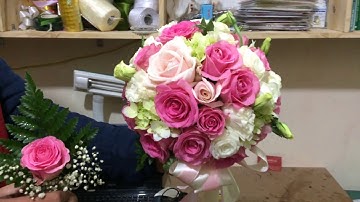 Hoa cầm tay cô dâu đẹp, hoa cưới, hoa cài áo chú rể đẹp, cách làm hoa cưới