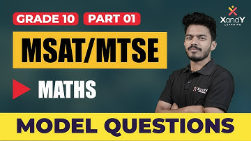 MSAT / MTSE  Class  10 Mathematics : Part - 01 | MSAT Previous Year Question Paper Solving