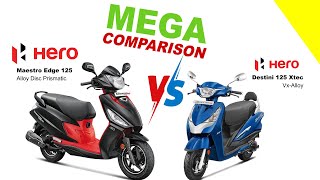 Hero Maestro Edge 125 vs Hero Destini 125 Xtec | MEGA COMPARISON | Bike Info