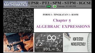 Chapter 5 (Form 1): Algebraic Expressions