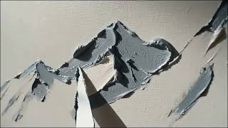 How to Paint 3D Mountains with Palette Knife | Heavy Texture Oil Painting Tutorial