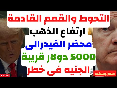 التحوط والقمم القادمة ارتفاع الذهب محضر الفيدرالى 5000 دولار قريبة الجنيه فى خطر توقعات الذهب