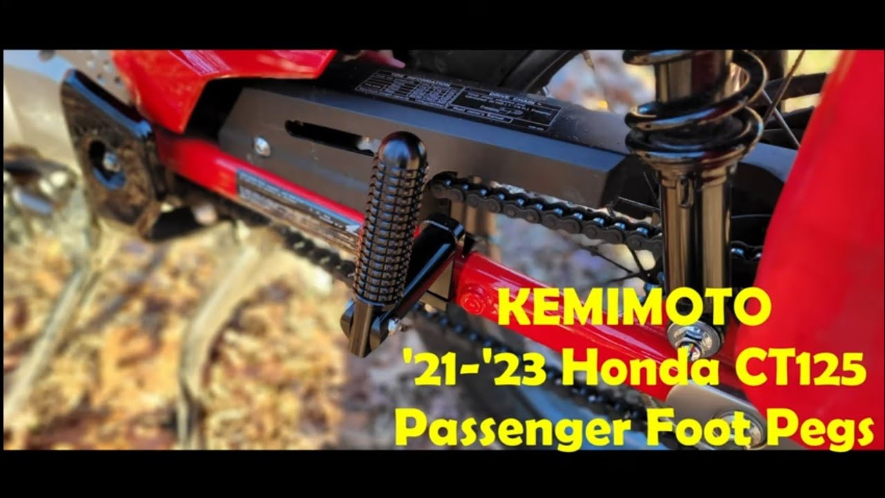 Honda Trail 125 rear foot peg install and review - YouTube