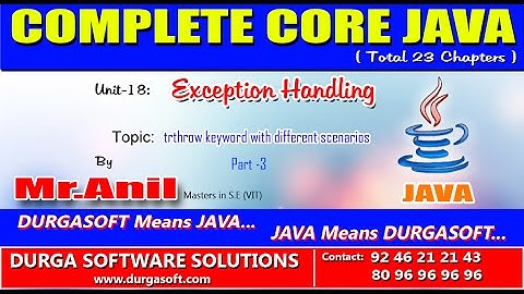 Core Java Exception Handling   throw keyword with different scenarios  Part -3