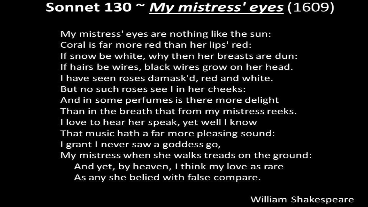 my mistress eyes sonnet