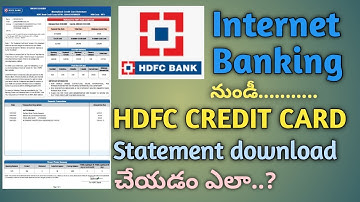 How to View or Download | HDFC credit card Statement | in HDFC Netbanking | in Telugu | Gattu Sekhar