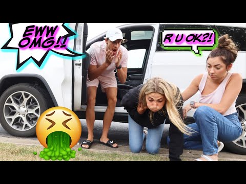 Getting CARSICK PRANK AND THROWING UP!!