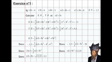 1° - Produit scalaire - Exercices