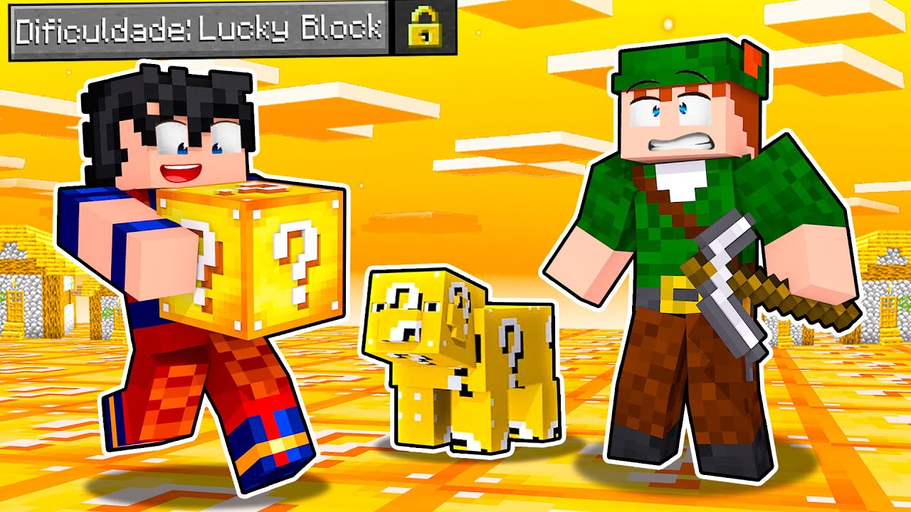 Minecraft, mas o mundo inteiro é LUCKY BLOCK... - YouTube