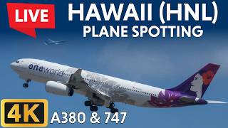 A380 and Heavies Arrive - LIVE PLANE SPOTTING in HAWAII - HNL/PHNL