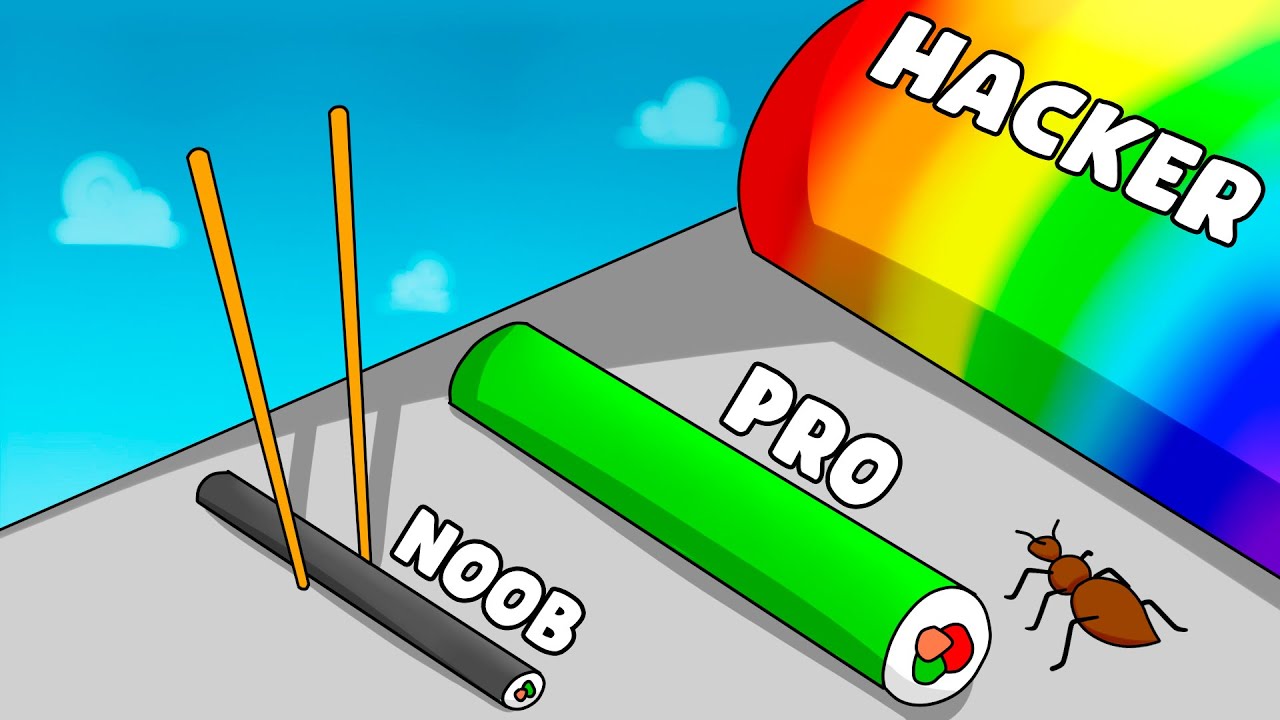 The NOOB vs PRO vs HACKER in Sushi Roll 3D 