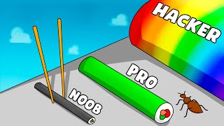 NOOB vs PRO vs HACKER en SUSHI ROLL 3D !! | Rovi23