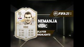 Fifa 21 - 85 Rated Base Icon Nemanja Vidic (From Icon Swaps SBC) Player Highlights | Good Swap Deal?